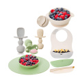 Yuming Factory Silicone  Baby Feeding Set with Spoons, Bibs, Placemat - Dishwasher-Safe Infant Food Plate Kit